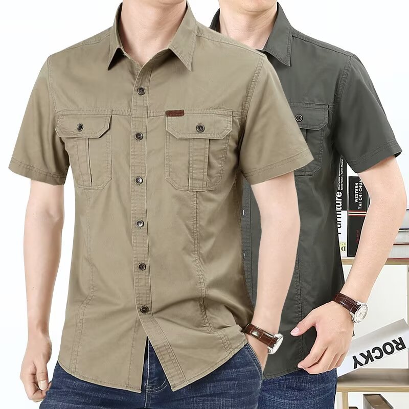 Khaki and green